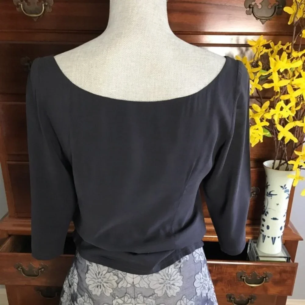 Saja Two-Piece Silk Floral Top/Skirt Set Medium